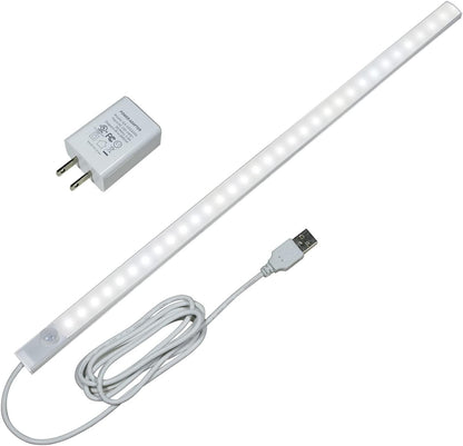 LED Motion Sensor Under Cabinet Lights, 17 inch Plug in Closet Light, USB Corded LED Light Bar, Under Counter Lighting for Kitchen,Wardrobe,Sink,Workspace,Natural White (4000K)