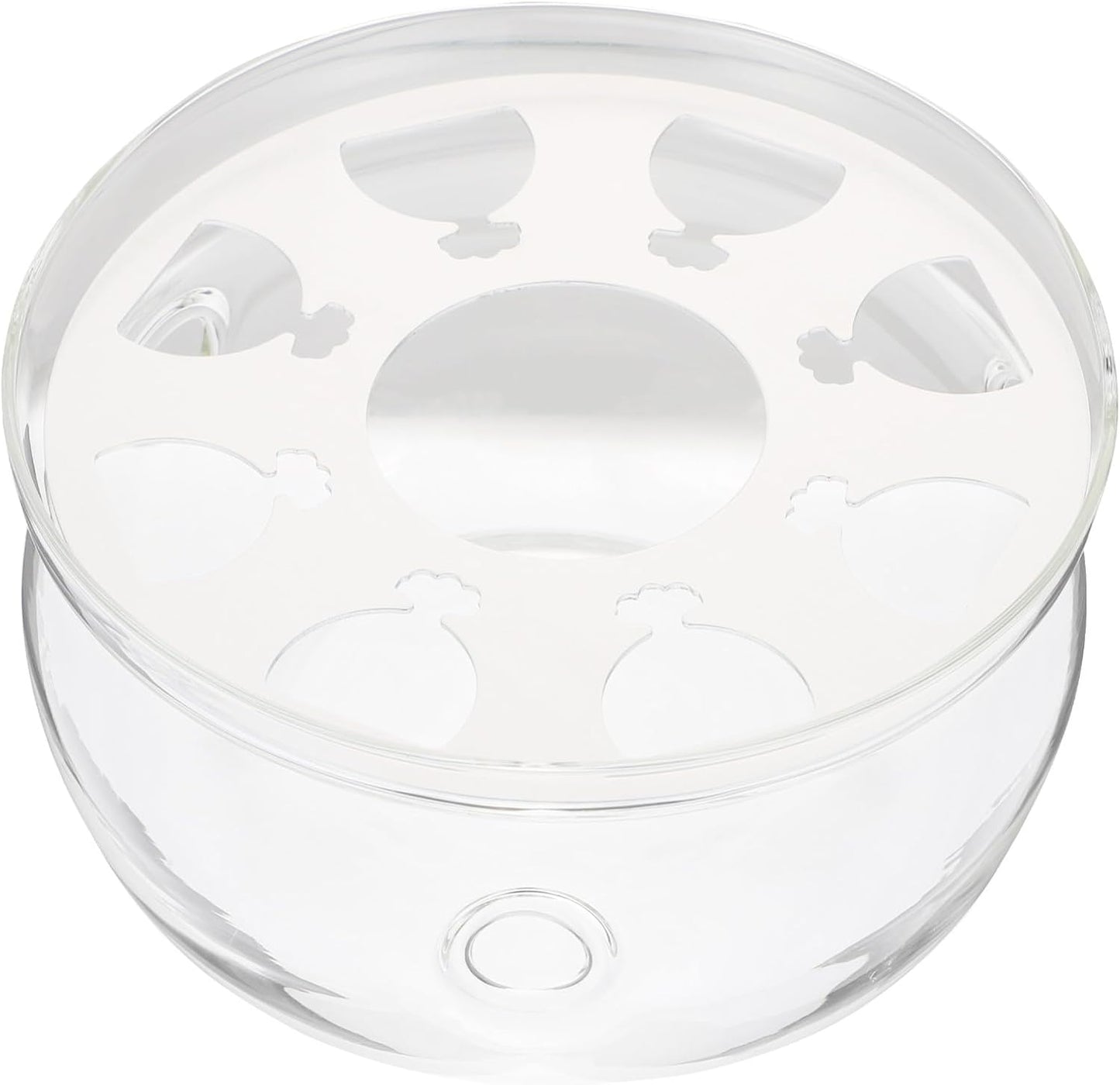 Round Glass Teapot Warmer Base with Multiple Ventilation for Heat Dissipation Practical Tea Stove and Food Heater Accessory White Insulation Stand for Teapot Heating