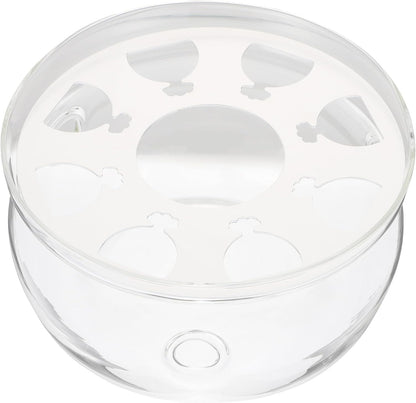 Round Glass Teapot Warmer Base with Multiple Ventilation for Heat Dissipation Practical Tea Stove and Food Heater Accessory White Insulation Stand for Teapot Heating