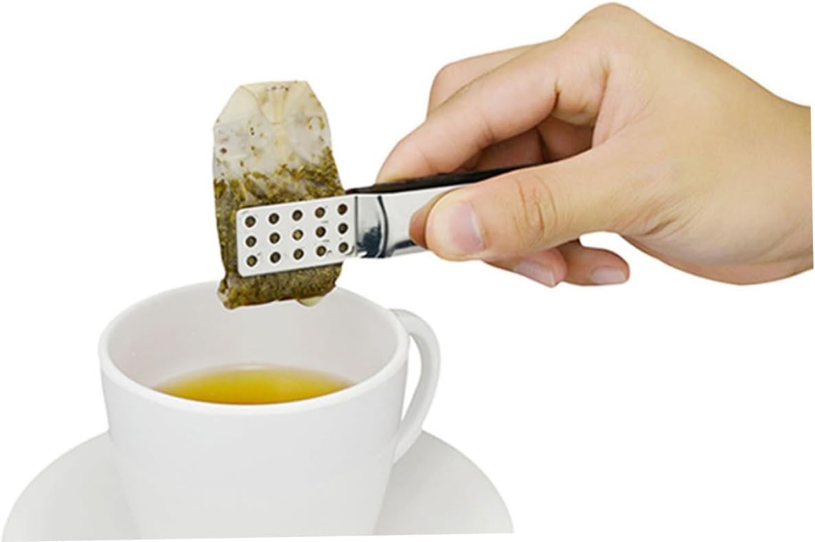 2PCS Stainless Steel Tea Bag Tongs, Mini Food Tongs Teabag Squeezer Sugar Serving for Tea Ice Cube Sugar