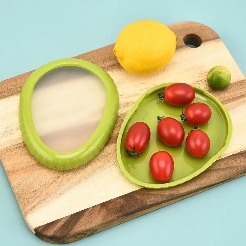 Set of 4 Reusable Fresh Pods – Anti-Oxidation Silicone Food Savers for Avocado, Onion, Tomato, Lemon & Garlic | BPA-Free Airtight Vegetable & Fruit Storage Containers for Fridge
