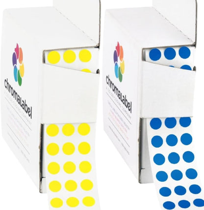 Dark Blue, Red & Yellow Dots, 1/4 Inch, 1000/Box Each Color | Writable Semi-Gloss Circle Labels in Dark Blue, Red and Yellow for Offices, Retail and Classrooms. Made in USA - Colors B