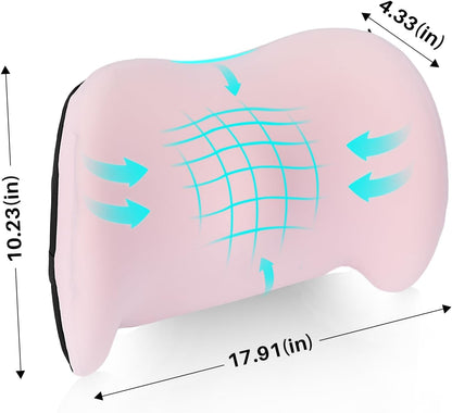 Lumbar Support Pillow for Office Chair, Memory Foam Car Back Cushion | Lumbar Pillow Lower Back with 4d Mesh Cover Adjustable Straps, Ergonomic Chair Back Pillow for Office, Car, Gaming Chairs