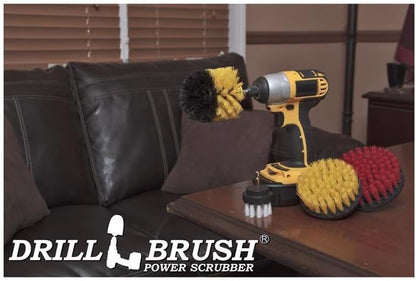 Drillbrush Electric Nylon Drill Brush Attachment Set for Bathroom Cleaning | Power Scrubber Brush Kit for Bathtub, Shower & Tile - Grout Cleaner Kit - All-Purpose Household Cleaning Brushes for Drill