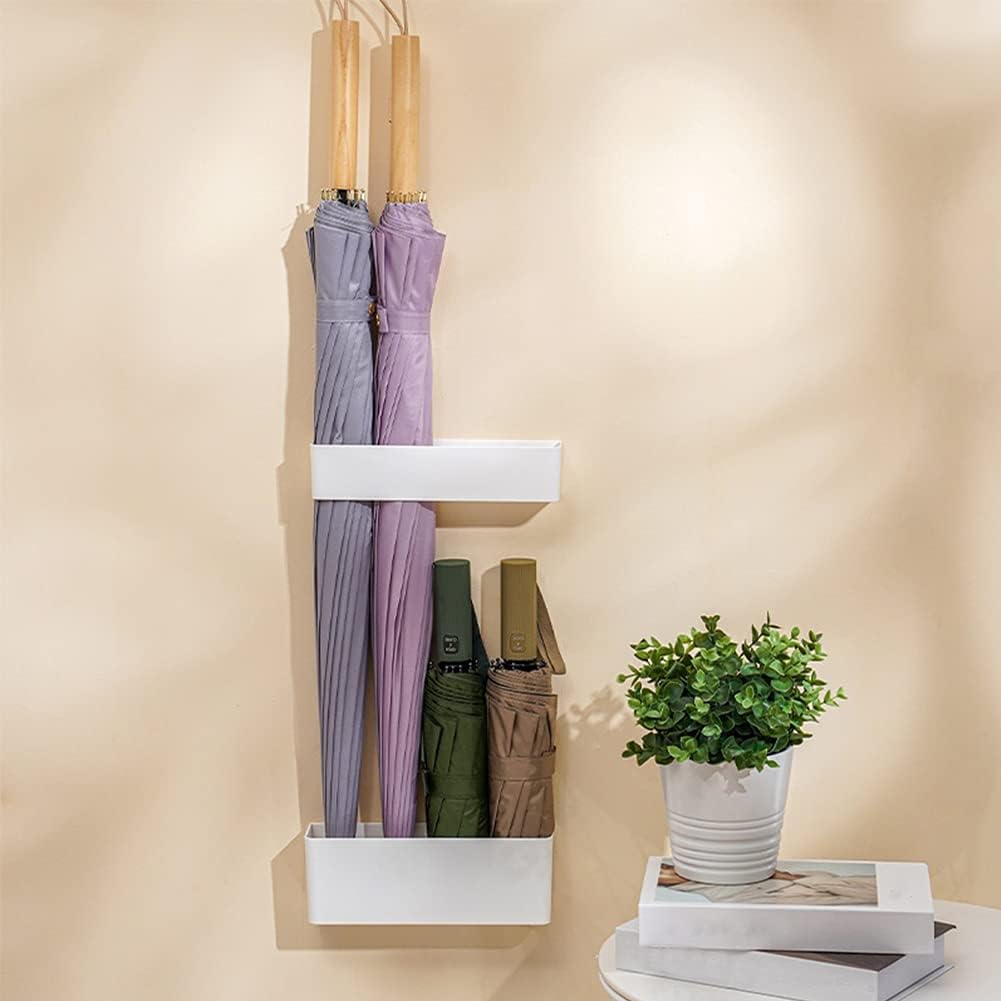 Umbrella Stands for Entryway, Umbrella Rack Stand Holder with Drip Tray, Height Adjustment Space Saving Organizer for Hotel Hallway Home Office(COLOR:White)