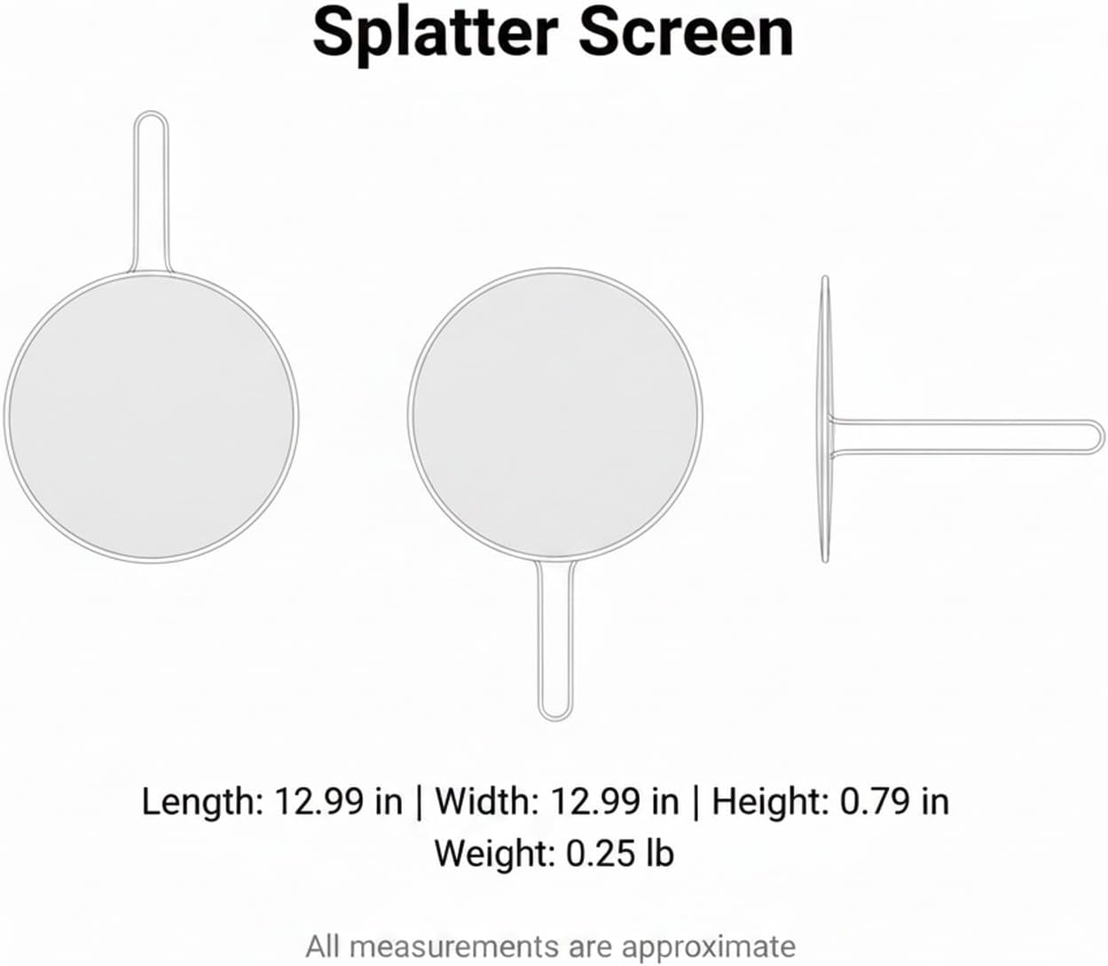 Stainless Steel Splatter Screen for Frying Pan, 13 Inch Mesh Oil Guard to Keep Stovetop Clean (1 Piece)