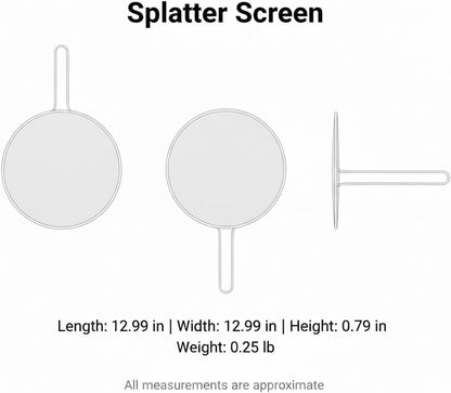 Stainless Steel Splatter Screen for Frying Pan, 13 Inch Mesh Oil Guard to Keep Stovetop Clean (1 Piece)