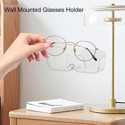 4pcs Eyeglasses Holder Stand, Sunglasses Storage Organizer, Wall Mounted Glasses Display Case with Adhesive Sticker for Home Office Dorm