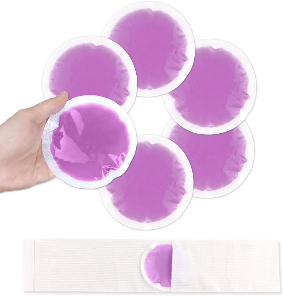 NEWGO Small Ice Packs for Injuries Reusable with Cloth Backing, 6 Packs | FSA Eligible, Round Hot and Cold Gel Pack, Flexible Cold Pack for Face, Toothache, Eyes Pain Relief