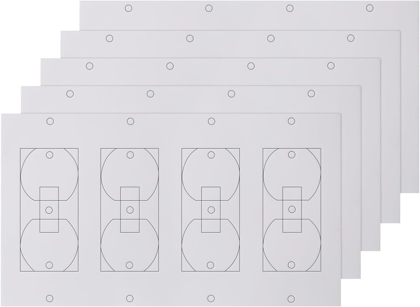 Outlet Insulators Draft Sealers - 4 Sizes EVA Foam Socket Insulation Gaskets | Universal Electric Switch Wall Plate Covers for Energy Saving, Draft Blocking (White, Single 20 Pack)