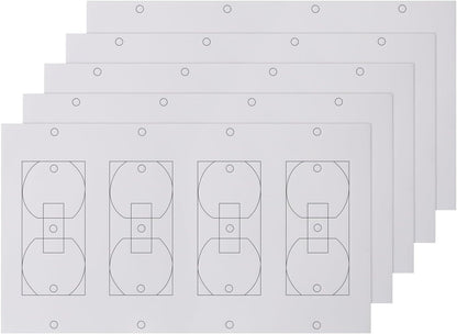 Outlet Insulators Draft Sealers - 4 Sizes EVA Foam Socket Insulation Gaskets | Universal Electric Switch Wall Plate Covers for Energy Saving, Draft Blocking (White, Single 20 Pack)