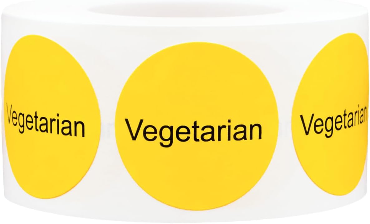 Yellow with Black Carnitas Circle Dot Adhesive Stickers, 1 Inch Round Labels, 500 Total Stickers