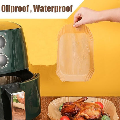 7.5 Inch Air Fryer Parchment Paper Liners Square,150 Pcs Non-stick &Oil-proof Air Fryer Liners Disposable for 2-5 QT Frying,Baking,Roast