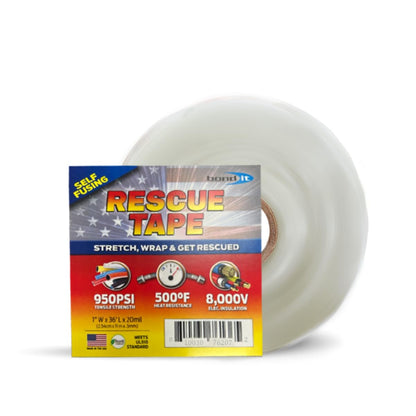 Bond It Rescue Tape, Self-Fusing Silicone for Emergency Plumbing, Pipe & Hose Repair, Electrical Insulation, Waterproof, 950PSI, Made in USA, 1" x 12', Clear
