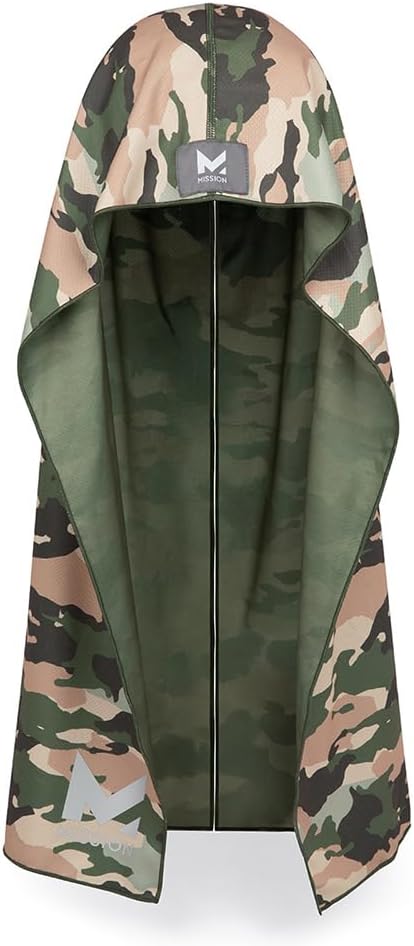 MISSION Cooling Hoodie Towel, Evaporative Cool Technology, Cools Instantly When Wet, UPF 50 Sun Protection, Contours Your Head to Stay in Place, Great for Sports, Fitness, Gym