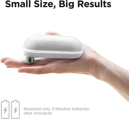 Kitchen Mama Mini Electric Can Opener Smooth Edge, White | Opens Can with One Press, Ultra-Compact Portable, Hands-Free Cordless, Safe for Seniors with Arthritis