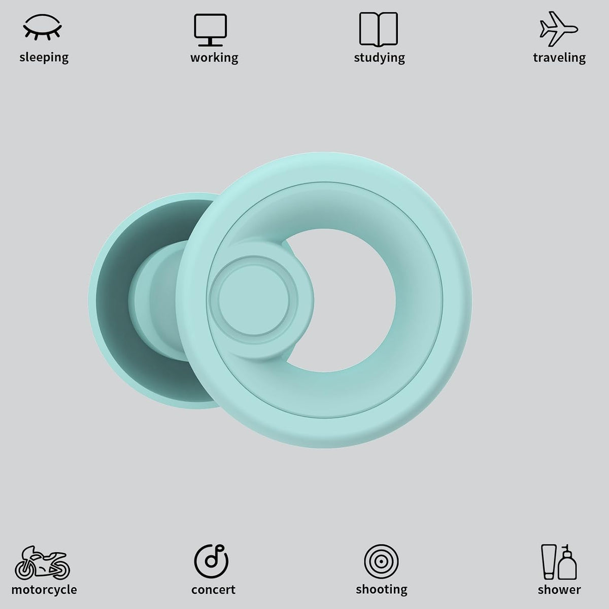Jayine Ear Plugs for Noise Cancelling Ear Protection EarPlugs for Sleep,Concerts,Work,Study,8 Size Eartips with Small Box,Perfect -30dB Silicone Earplugs for Noise Reduction