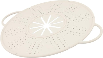 Silicone Spill Stopper Lid, 13.4x10.8 Inch Heat-Resistant Pot Cover with Steam Vent and Handle, Anti-Boil Over Mat for Kitchen Cooking, Black