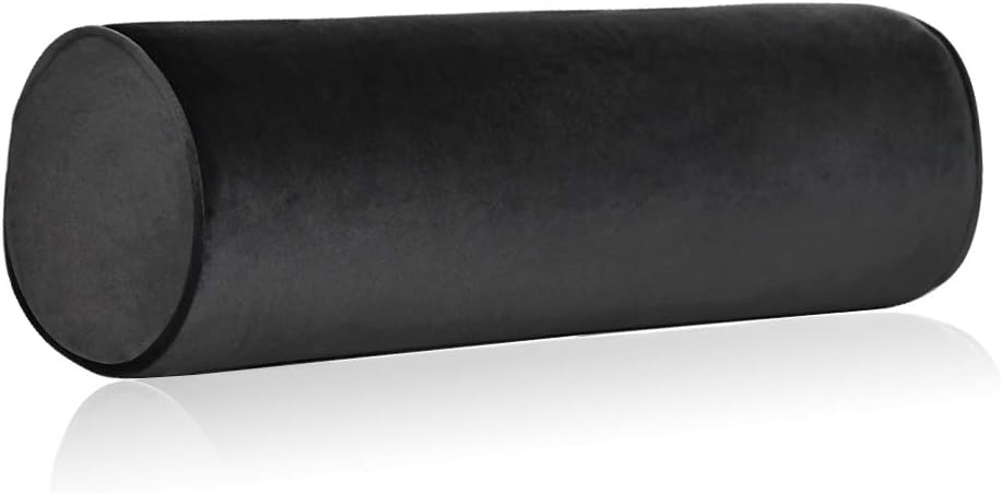 Tinbolunce Memory Foam Roll Pillow for Knee/Leg/Neck - Full Moon Bolster/Round Cylinder Pillow for Sleeping on Side or Back - Removable Cooling Cover Length 18" x 6" Diameter (Chocolate Brown)