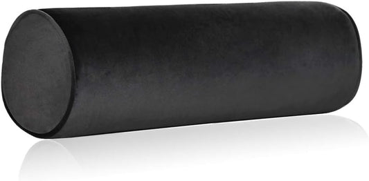 Tinbolunce Memory Foam Roll Pillow for Knee/Leg/Neck - Full Moon Bolster/Round Cylinder Pillow for Sleeping on Side or Back - Removable Cooling Cover Length 18" x 6" Diameter (Gray)