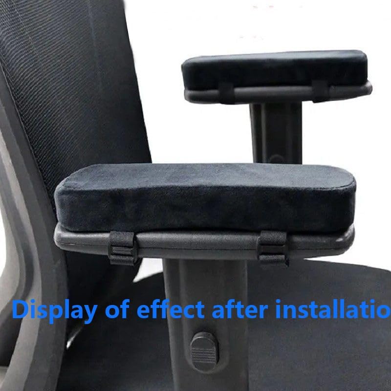 Arm Cushions for Office Chairs Office Chair Armrest Pads, Memory Foam Arm Cushions for Office & Computer Chairs, Soft Elbow Support Arm Rest Covers for Desk Chair, (1 Pair Black)