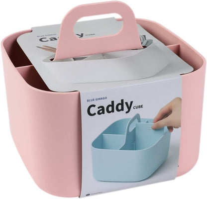 BLUE GINKGO Stackable Organizer Caddy, Rectangle, White, Made in Korea | Portable. Adjustable. Home, Office & School Storage.