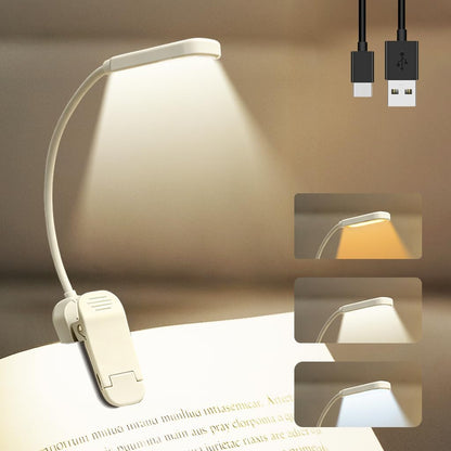 Rechargeable Book Light for Reading in Bed 25 LED - Eye Caring 15 Level Stepless Dimming, Extended 90Hrs Runtime, Lightweight Clip on Light, Gifts for Book Lovers, Black