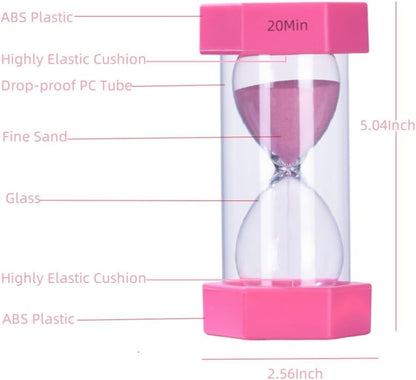 Colorful Sand Timers, Hourglass Sand Timers 5 Min Sandglass Timer with Protective Cover for Toothbrush Timer Games Classroom Home Office Cooking(Blue+5Min)