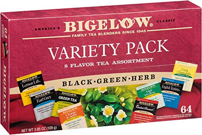 Bigelow Tea, Caffeine Free, 6 Flavor Herbal Tea Variety Pack, Pack of 6