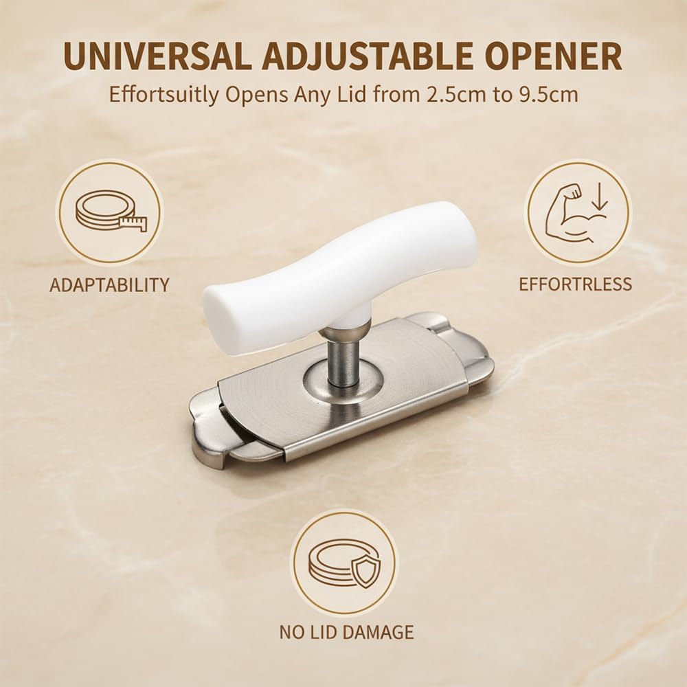 Jar Opener for Seniors and Weak Hands: Adjustable Stainless Steel Can Opener - Manual Jar Lid Remover Tool for Elderly, Adults and Everyday Home Use (green (1 pcs))