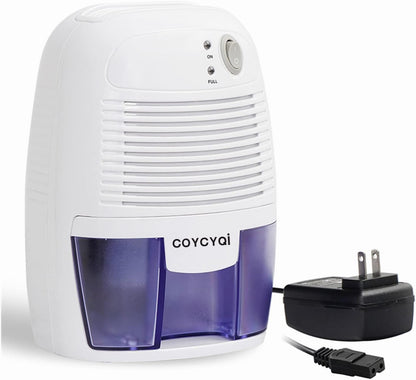 Small Dehumidifier,12V3A adapter，1200 Cubic Feet (215 sq ft) Portable Mini Dehumidifier Quiet Use for High Humidity in Home, Bathroom, Bedroom, Office, Basements, Wardrobe Closet,RV