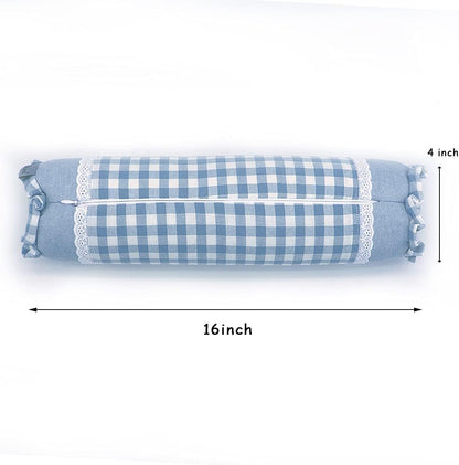 Buckwheat Cervical Pillow for Sleeping, Adjustable Roll Pillow for Neck Relief with Washable Pillowcase, Round Cylinder Bolster for Firm Support, 16x4 inch (Khaki)