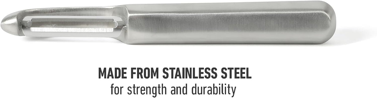 Calphalon Stainless Steel Vegetable Peeler with Swivel Blade, Ergonomic Non-Slip Grip Handle for Fruits & Vegetables, Kitchen Peeler for Smooth Peeling & Meal Prep