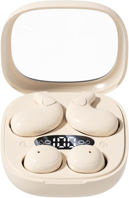 Invisible Mini Sleep Earbuds Wireless Bluetooth, 2-in-1 Dual Design for Side Sleepers, Ultra-Low Profile Soft Ear Tips for Small Ears, Noise Blocking Sleep Headphones with Portable Charging Case