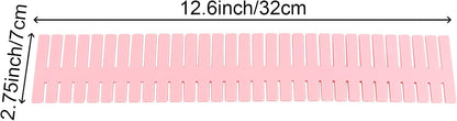 ZOENHOU 60 PCS DIY Drawer Divider Organizers, Pink Grid Drawer Dividers, Adjustable Premium Plastic Organizers for Makeup Drawers Desktop Kitchen Drawer Organizers and Storage, 12.6 x 2.76 Inch