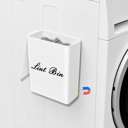 Artilife Magnetic Dryer Lint Bin with Lid, 6 x 5 in White ABS Plastic | Compact 1.8L dryer lint holder mounts to metal appliances without tools; fitted lid hides lint and sheets for laundry room