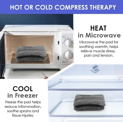 Microwave Heating Pad for Pain Relief, 8 x 18 Grey