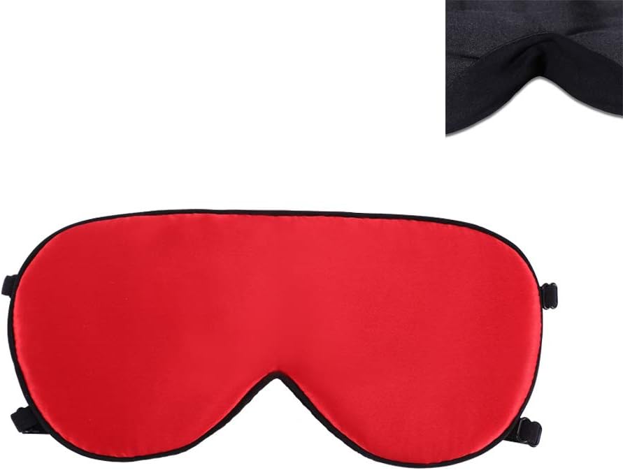 ALASKA BEAR Sleep Mask 2 Straps, Mulberry Silk, Twin Thin Elastic Bands Stay Put All Night, Smooth Eye Mask Two Adjustable Head Strings and Nose Baffle