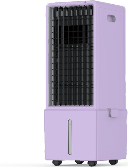 Portable Air Conditioners 4 Modes&3 Speeds,4 Ice Packs, Waterless Alert System, 12H Timer, Remote,1 Gal Detachable Water Tank, 70°Oscillation Windowless Evaporative Air Cooler for Room Office