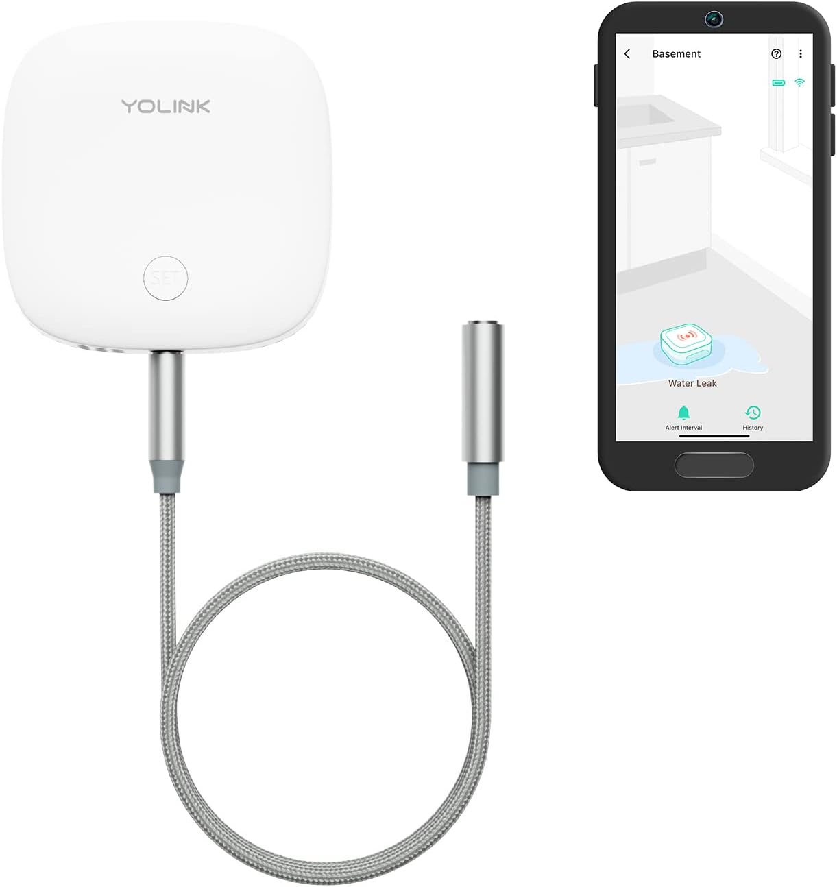 YoLink LoRa Smart Water Level Monitoring Sensor, Wireless Battery-Powered Float Switch Alarm, Sump Pump Alarm, AC Condensate Overflow, Tank Level, Toilet Leak Sensor, 105dB Siren, YoLink Hub Required