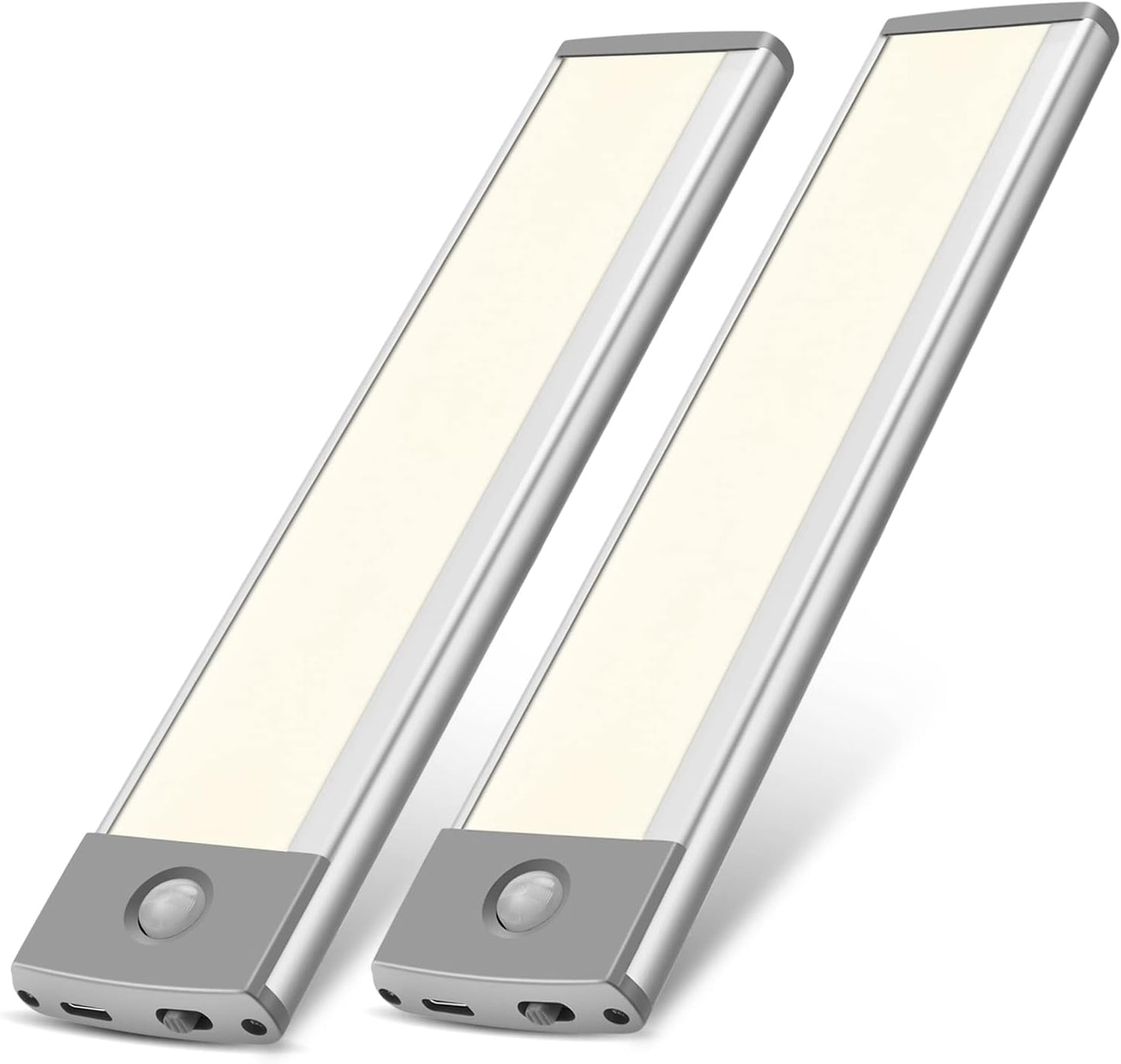 Rechargeable Motion Sensor Led Lights Ultra Thin Softer Under Counter 54-LED Closet Lighting Battery Operated Light Kitchen Under Cabinet Lighting Stick On Lights Night Light Wireless Light (2PACK)