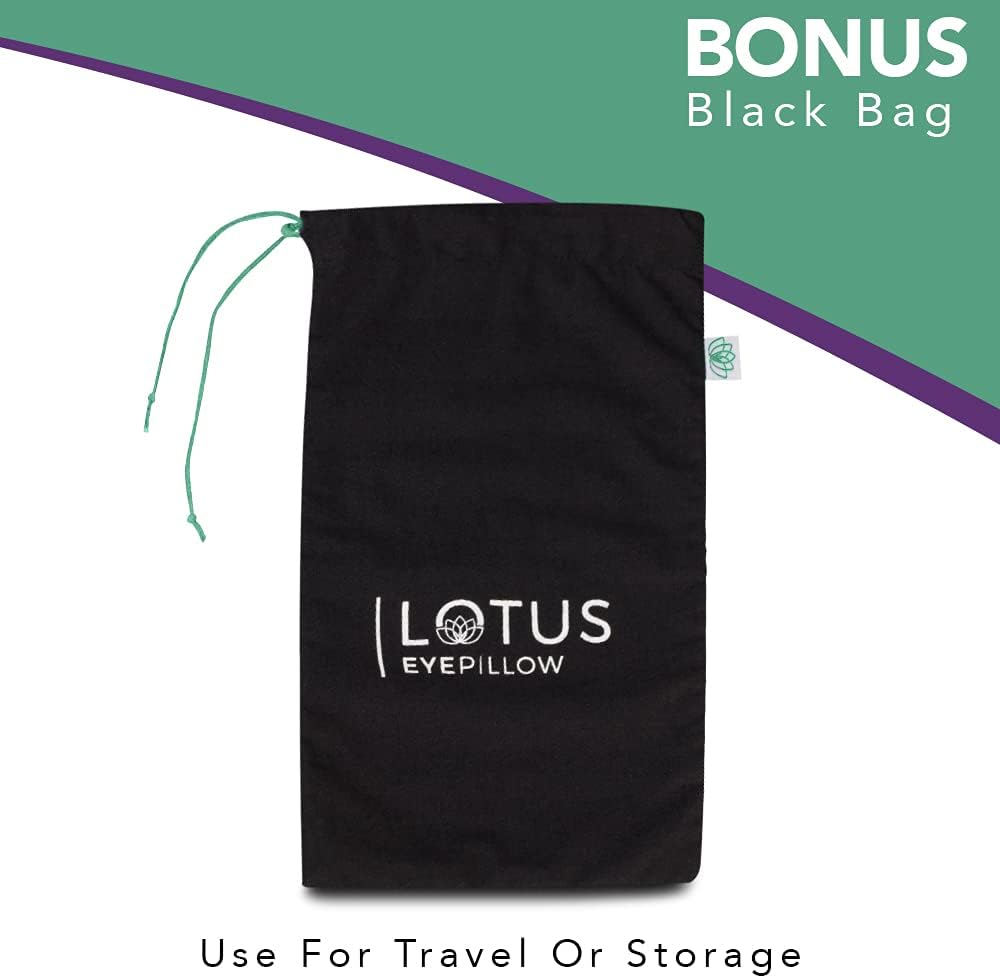 Lotus Lavender Eye Pillow - Weighted Mask for Yoga & Sleep | NOLAVA Sleep & Wellbeing App included; warm or cool headache relief; organic cotton, lavender-flaxseed fill.