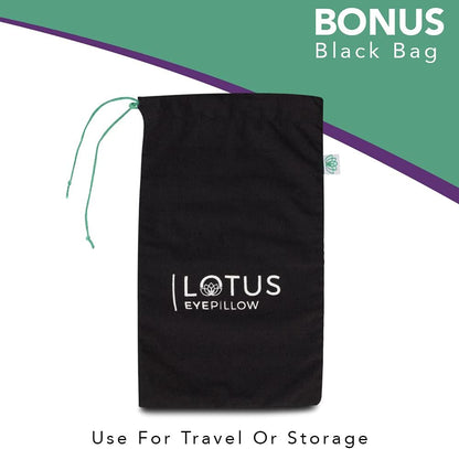 Lotus Lavender Eye Pillow - Weighted Mask for Yoga & Sleep | NOLAVA Sleep & Wellbeing App included; warm or cool headache relief; organic cotton, lavender-flaxseed fill.
