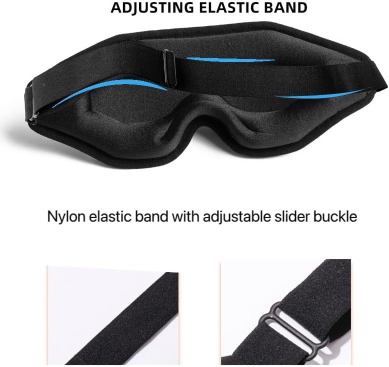FAN WU Contoured Lash Mask: 100% Blackout & No Pressure | Deep 3D cups protect lashes; Soft sponge prevents snagging; Adjustable strap; Total blackout for naps