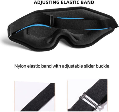 FAN WU Contoured Lash Mask: 100% Blackout & No Pressure | Deep 3D cups protect lashes; Soft sponge prevents snagging; Adjustable strap; Total blackout for naps