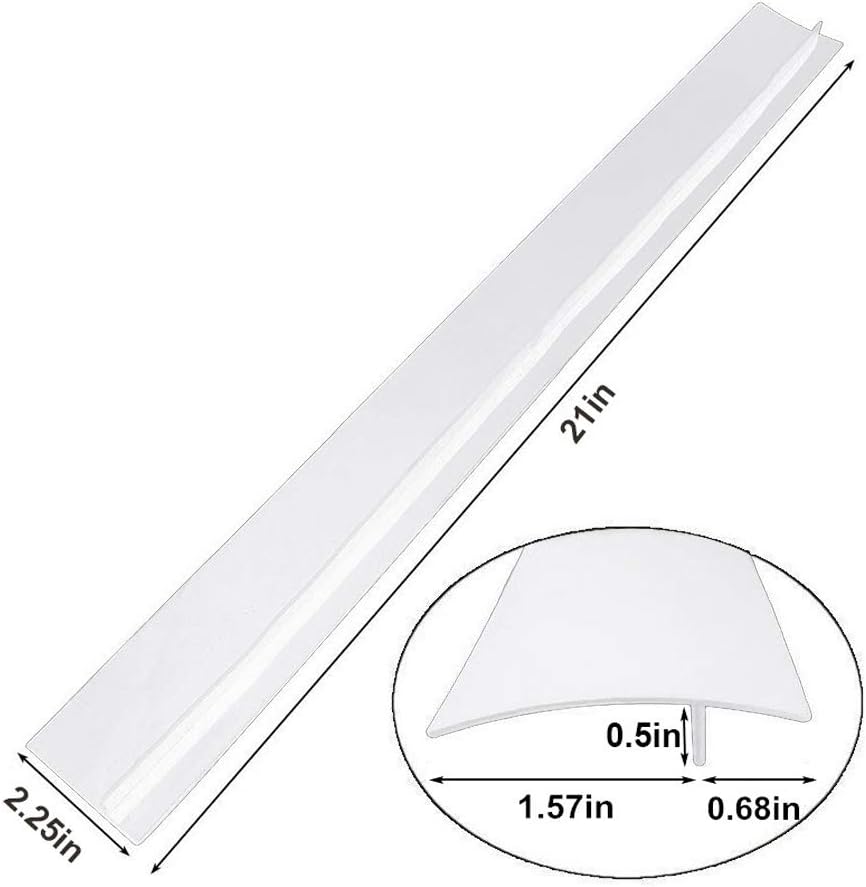 FLSEPAMB Silicone Stove Gap Covers, 2 Pack Heat Resistant Oven Gap Filler Seals Gaps with Anti-Slip Mirror Base, Stain Resistant Stove Counter Gap Cover Silicone Strips Between Stovetop and Counter