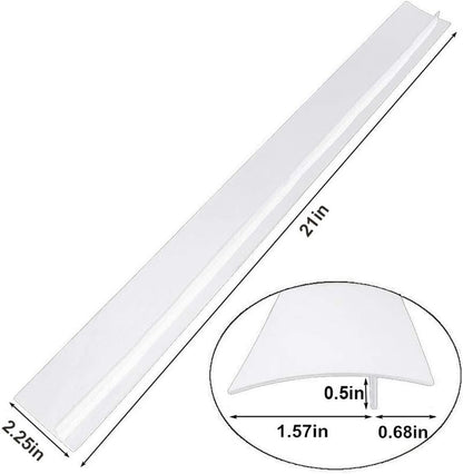 FLSEPAMB Silicone Stove Gap Covers, 2 Pack Heat Resistant Oven Gap Filler Seals Gaps with Anti-Slip Mirror Base, Stain Resistant Stove Counter Gap Cover Silicone Strips Between Stovetop and Counter
