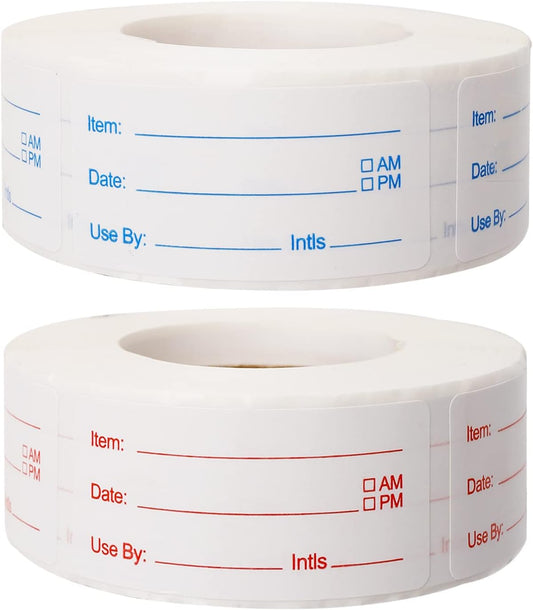 2 Rolls Removable Food Labels, 1 x 2 Inch