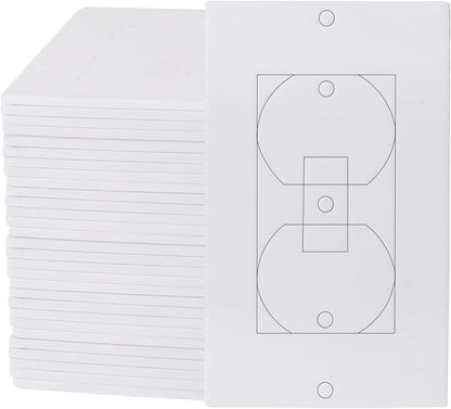 Outlet Insulators Draft Sealers - 4 Sizes EVA Foam Socket Insulation Gaskets | Universal Electric Switch Wall Plate Covers for Energy Saving, Draft Blocking (White, Single 20 Pack)