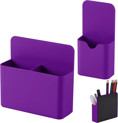 KITANIS Magnetic Pen Holder,2 Pack Magnetic Dry Erase Marker Holder with Generous Compartments,Strong Magnet Storage Marker Pen Pencil Organizer for Refrigerator,Whiteboard,Locker Accessories